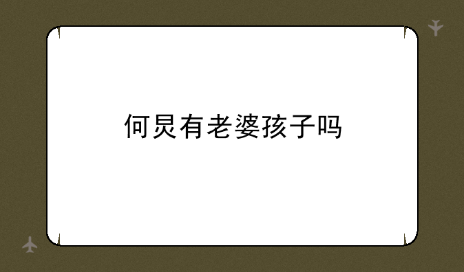 何炅有老婆孩子吗
